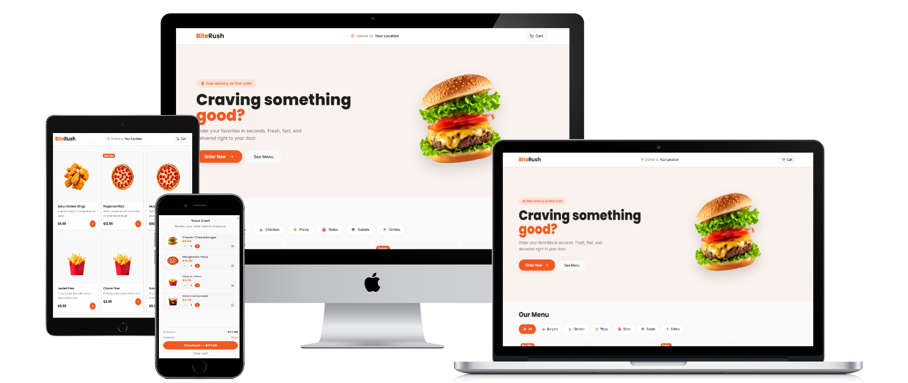 Restaurants — BuildRev website example across devices